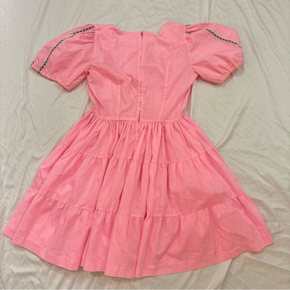 Blush Prairie Tiered Cottage Dress with Puff Sleeves - Picture 4 of 5
